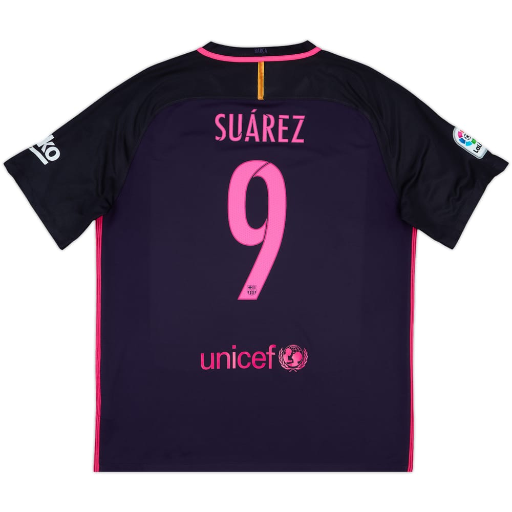 2016-17 Barcelona Away Shirt Suarez #9 - 7/10 - (XL)