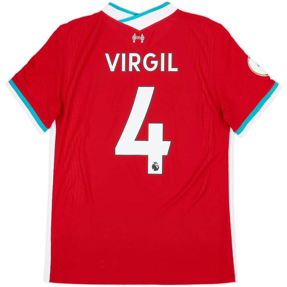 2020-21 Liverpool Authentic Home Shirt Virgil #4 - 9/10 - (M)