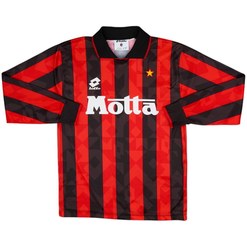 1993-94 AC Milan Home L/S Shirt - 9/10 - (S)