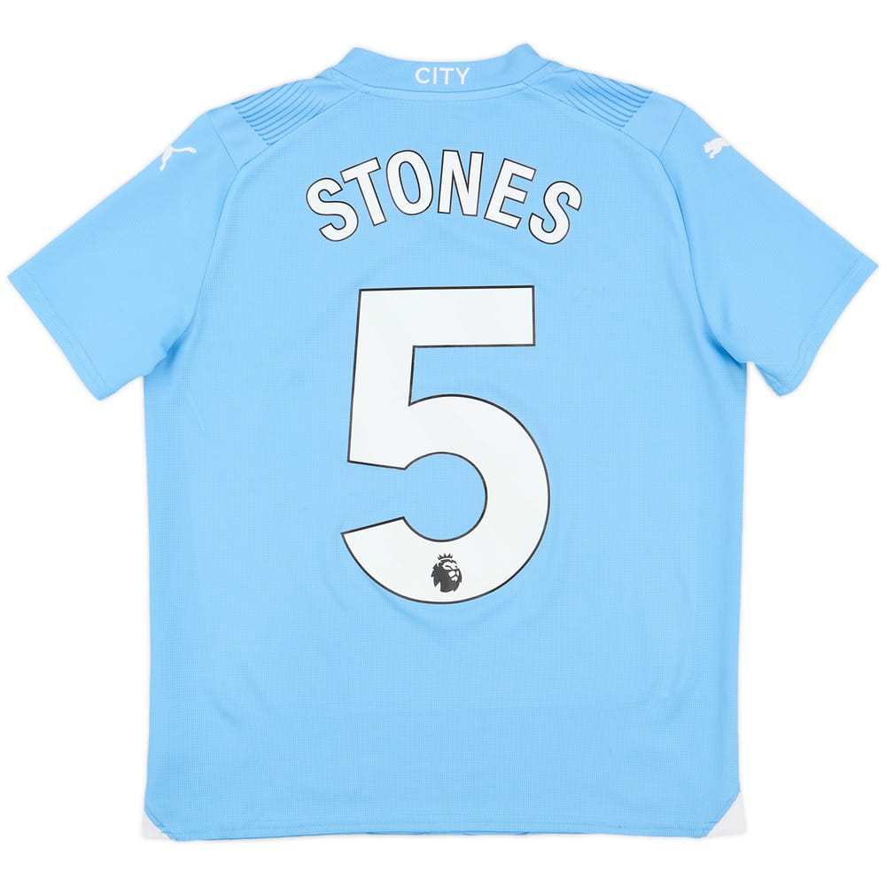 2023-24 Manchester City Home Shirt Stones #5 - 8/10 - (XL.Boys)