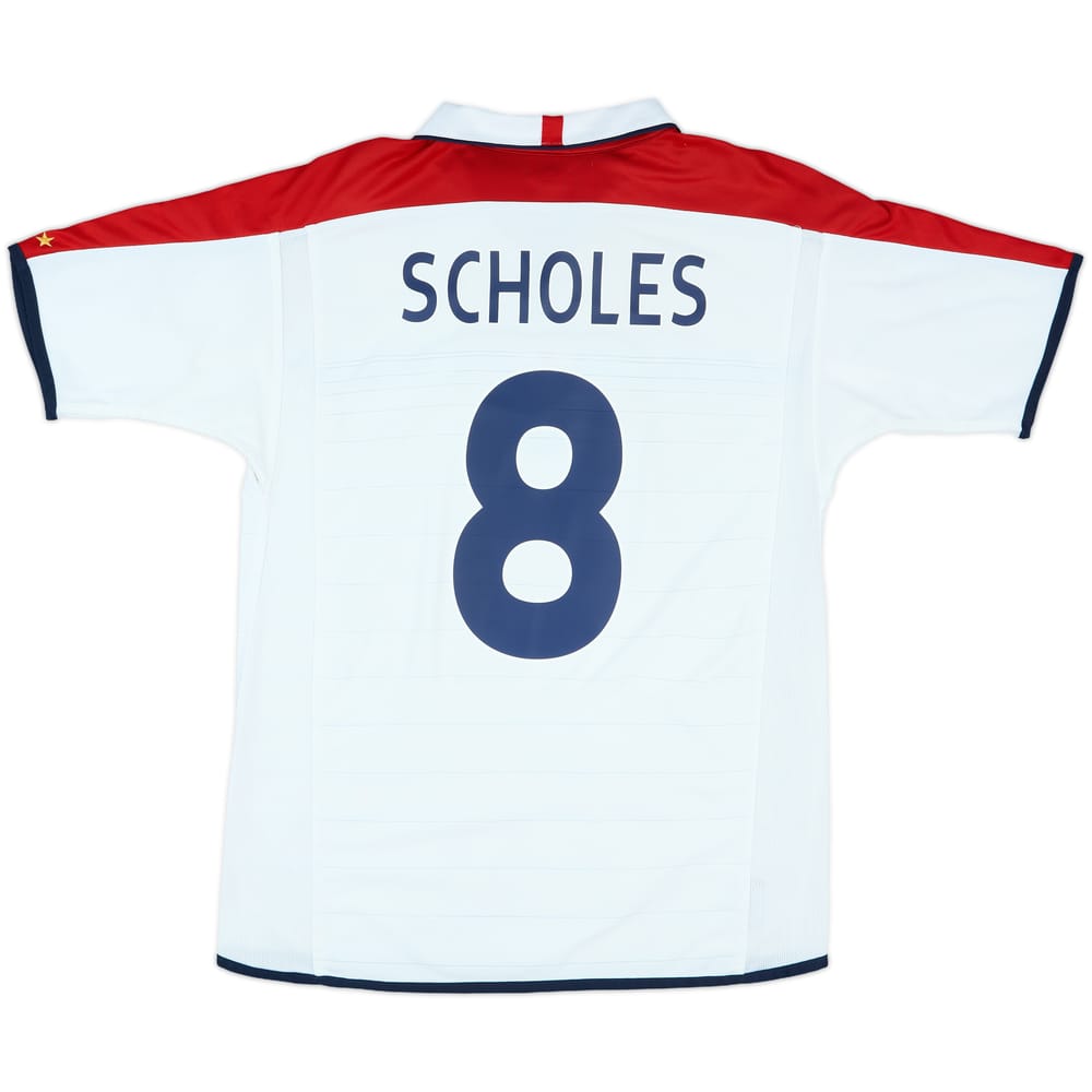 2003-05 England Home Shirt Scholes #8 - 9/10 - (M)