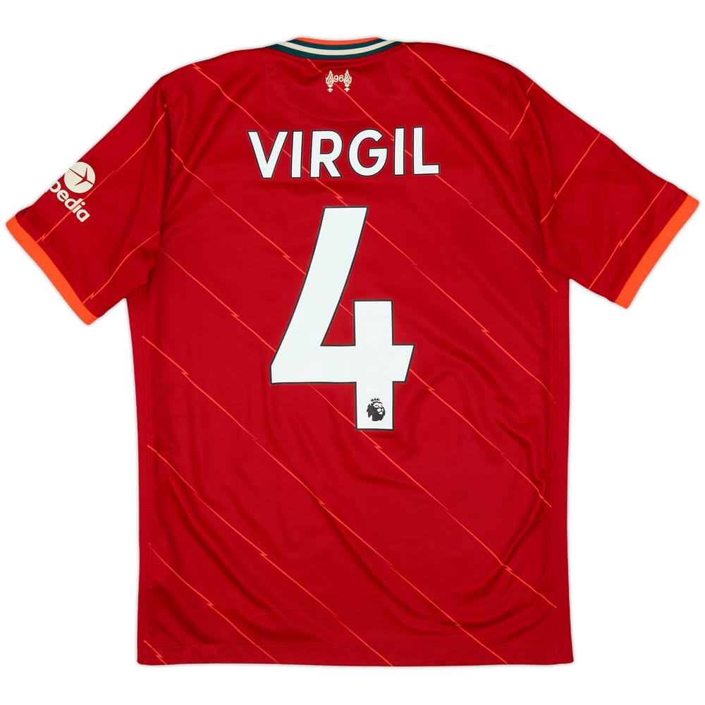 2021-22 Liverpool Home Shirt Virgil #4 - 8/10 - (L.Boys)
