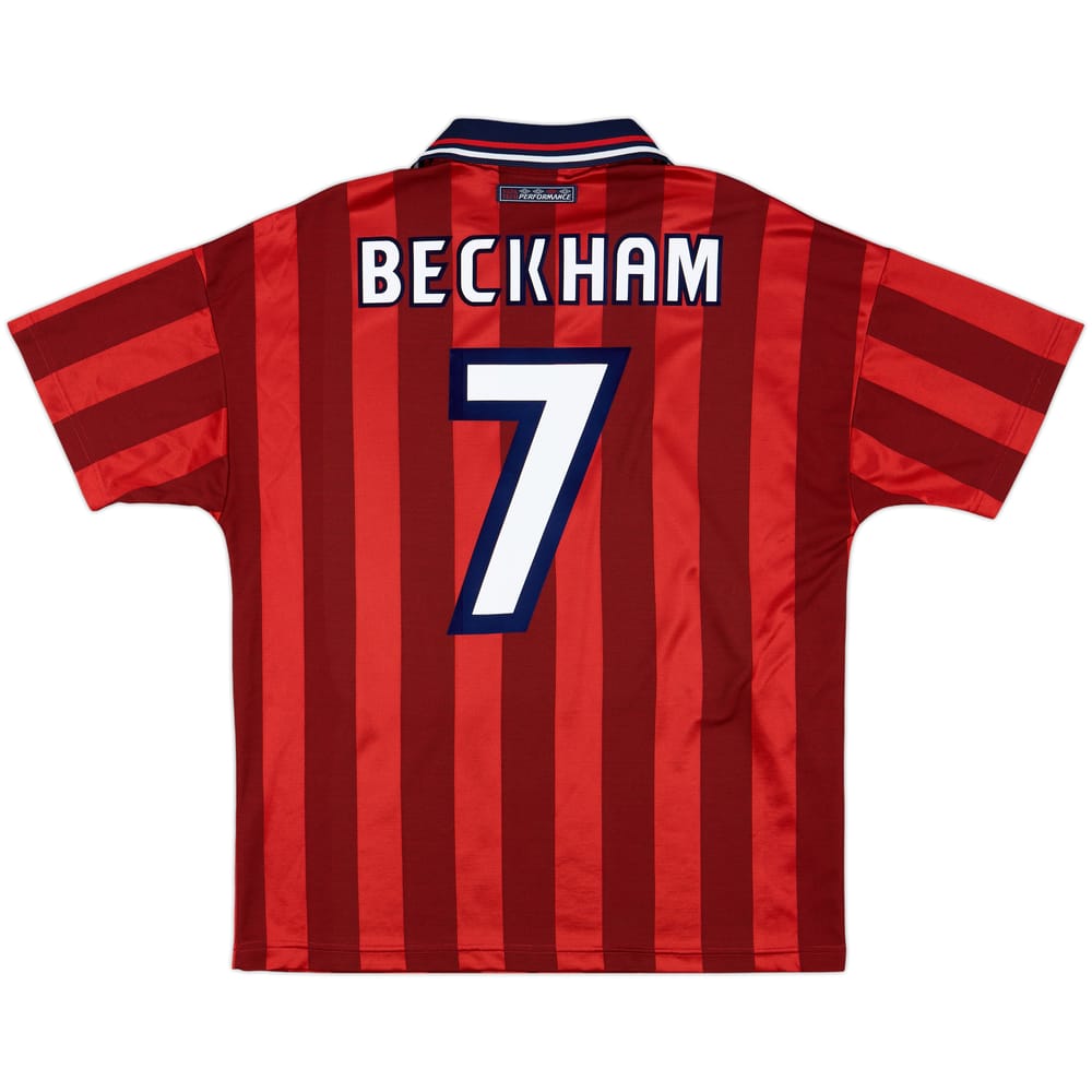 1997-99 England Away Shirt Beckham #7 - 10/10 - (L)