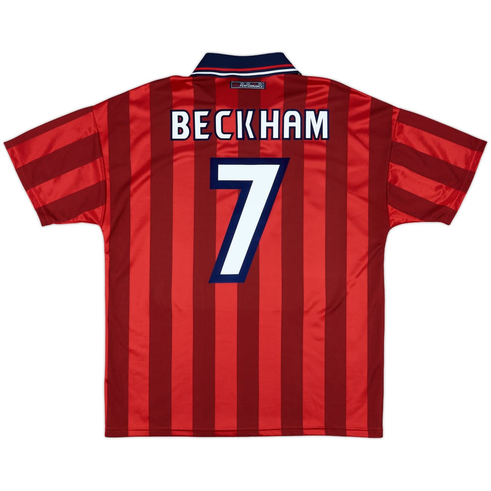 1997-99 England Away Shirt Beckham #7 - 10/10 - (L)
