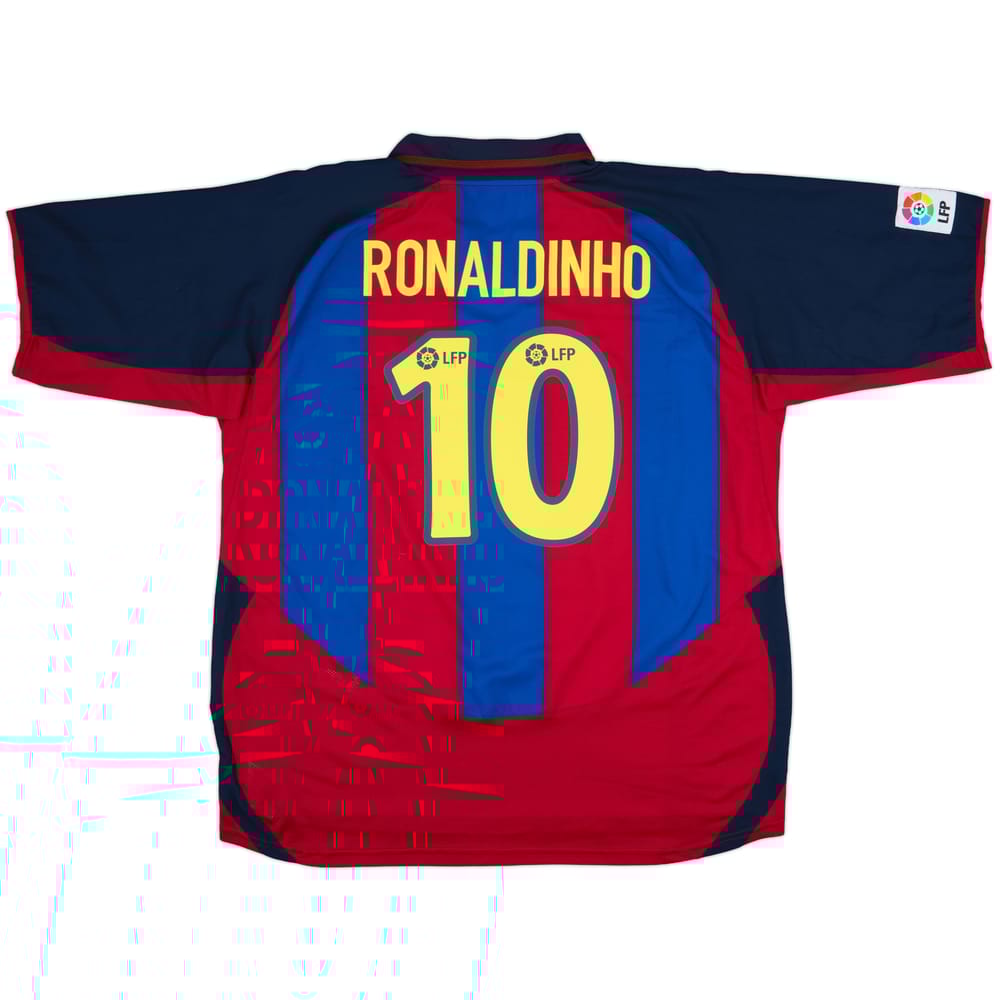 2003-04 Barcelona Home Shirt Ronaldinho #10 - 9/10 - (XXL)