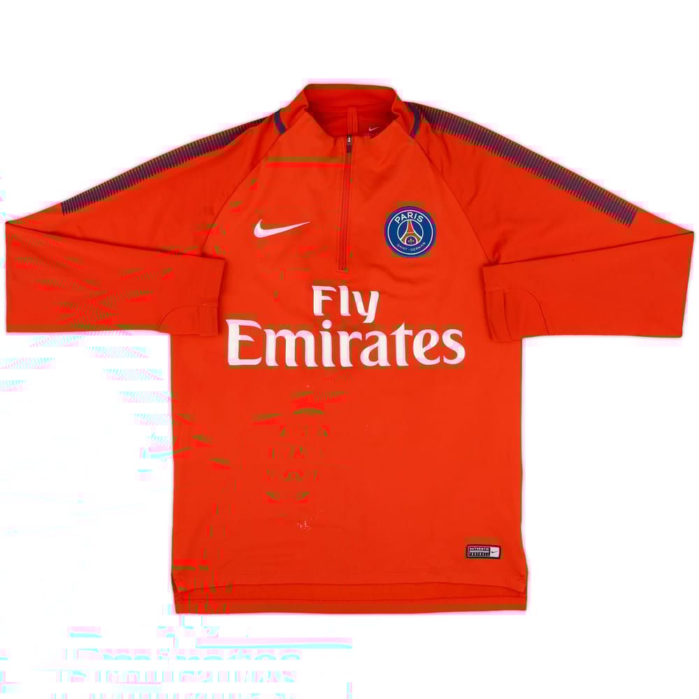 2017-18 Paris Saint-Germain Nike 1/4 Zip Sweat Top - 7/10 - (S)