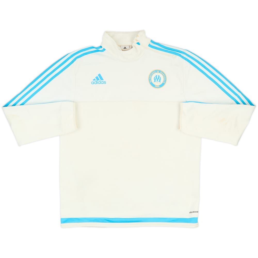 2015-16 Olympique Marseille adidas 1/4 Zip Sweat Top - 6/10 - (L)