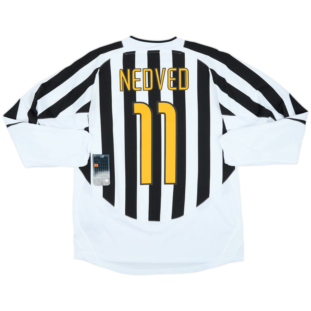 2003-04 Juventus Player Issue Home L/S Shirt Nedved #11 (L)