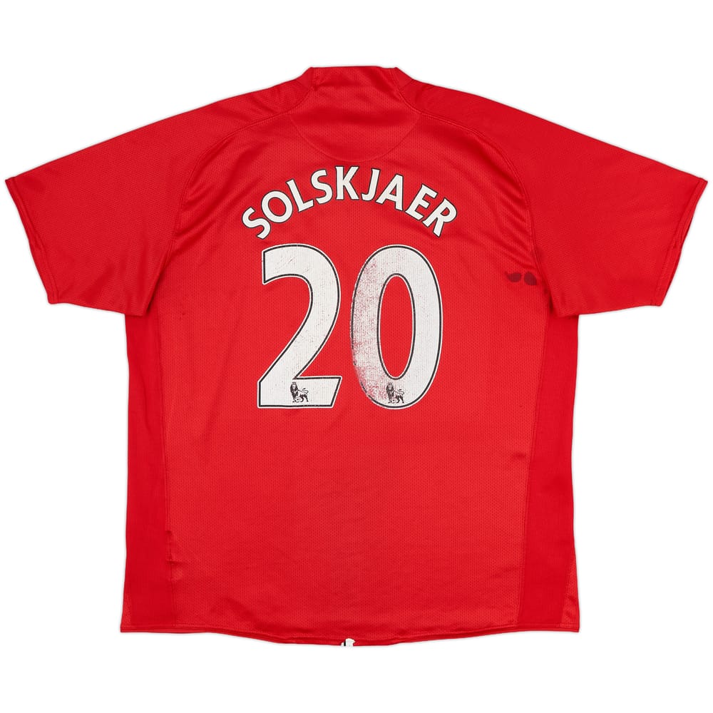 2007-09 Manchester United Home Shirt Solskjaer #20 - 4/10 - (XL)