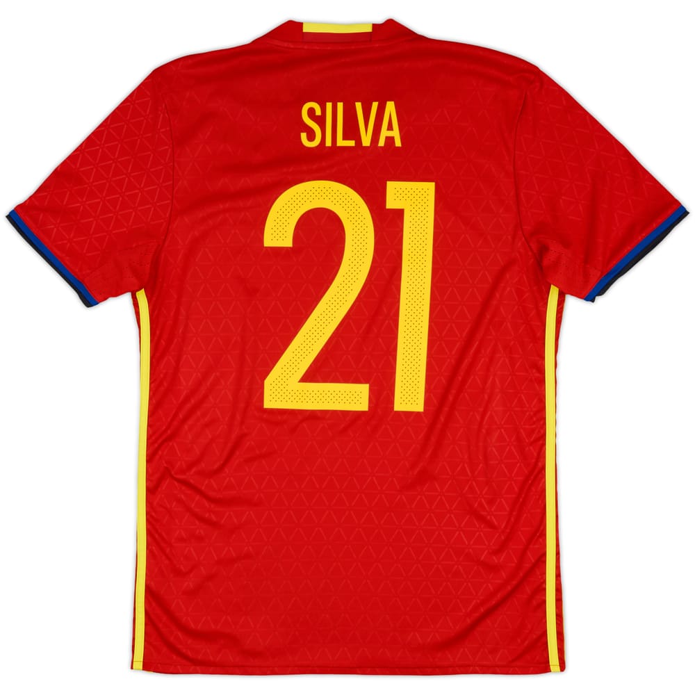 2016-17 Spain Home Shirt Silva #21 - 10/10 - (M)