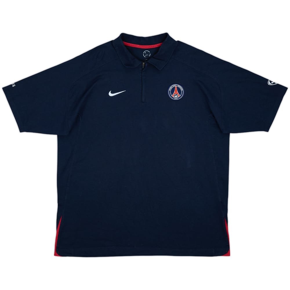 2003-04 Paris Saint-Germain Nike 1/4 Zip Polo Shirt - 8/10 - (XXL)