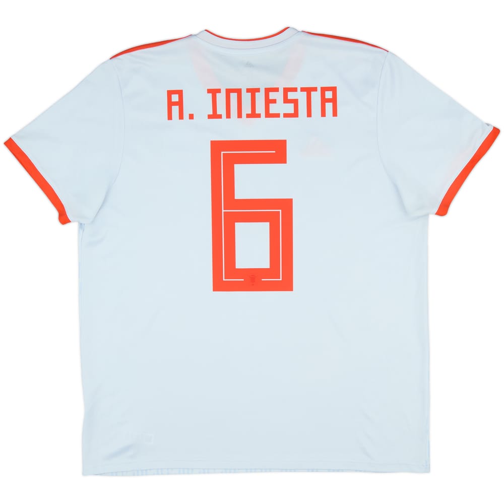 2018-19 Spain Away Shirt A.Iniesta #6 - 10/10 - (XL)