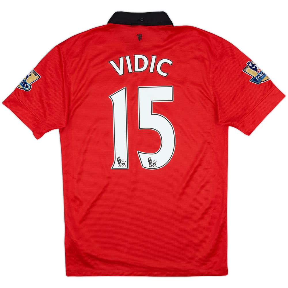 2013-14 Manchester United Home Shirt Vidic #15 - 7/10 - (S)