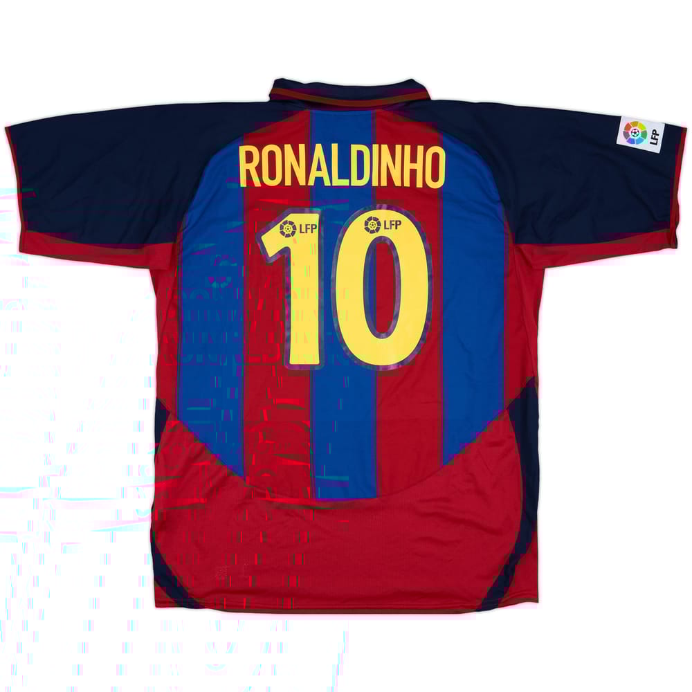 2003-04 Barcelona Home Shirt Ronaldinho #10 - 9/10 - (XL)
