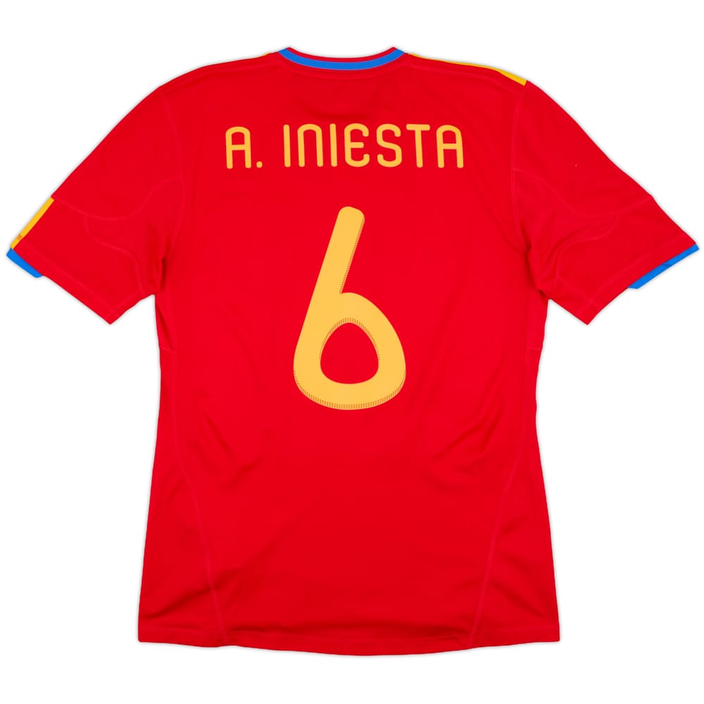 2009-10 Spain Home Shirt A.Iniesta #6 - 10/10 - (M)