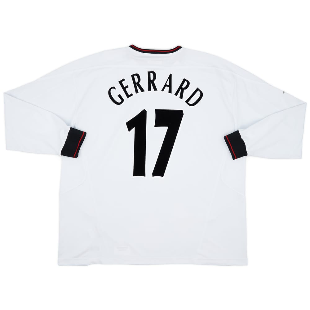 2003-04 Liverpool Away L/S Shirt Gerrard #17 - 9/10 - (XXL)