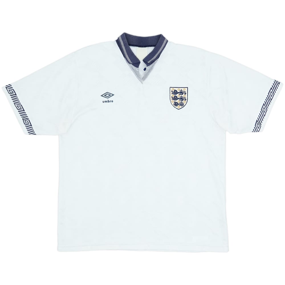 1990-92 England Home Shirt - 6/10 - (XL)