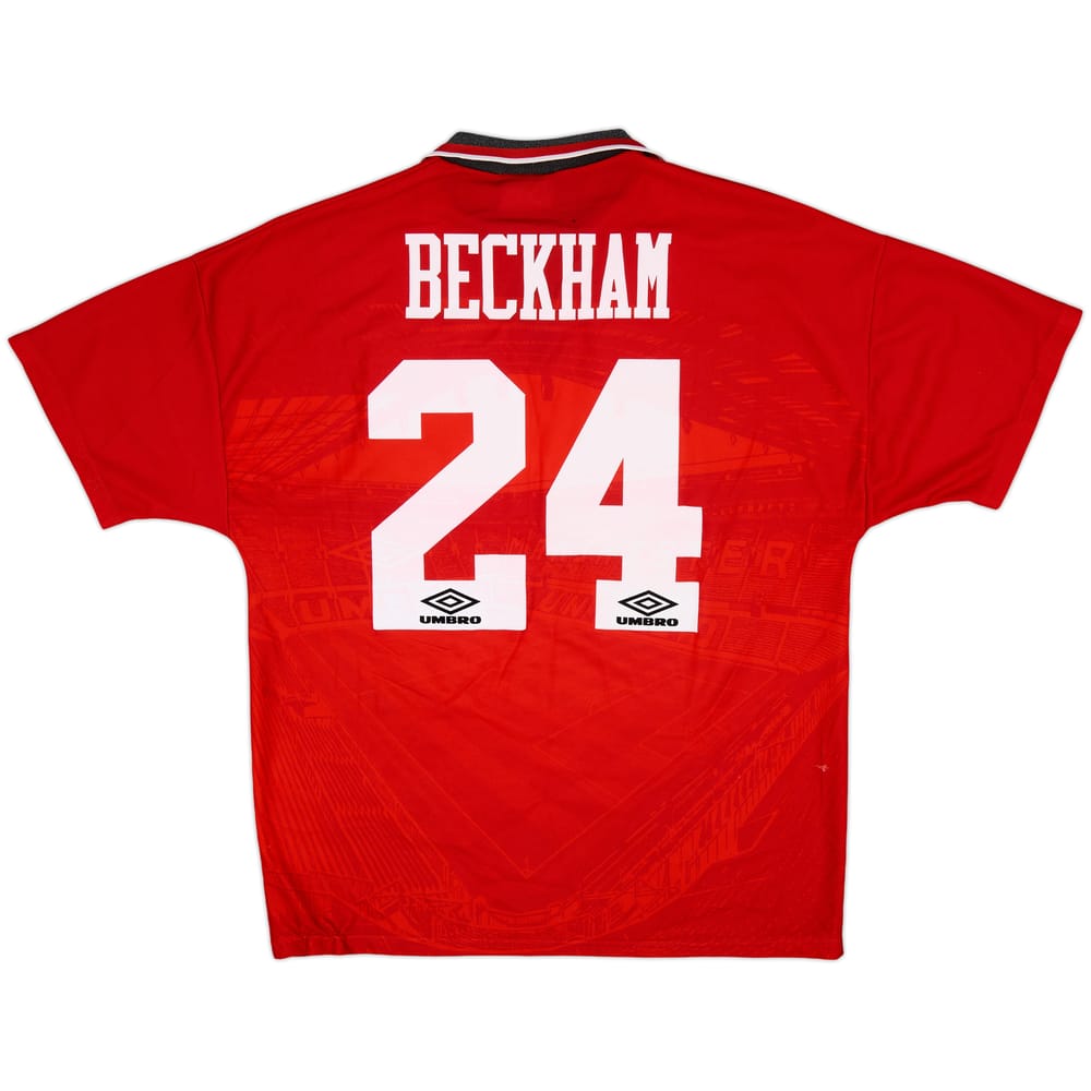 1994-96 Manchester United Home Shirt Beckham #24 - 7/10 - (L)