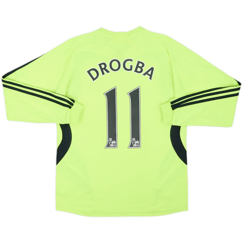 Camiseta de visitante de manga larga del Chelsea 2007-08 Drogba #11 - 7/10 - (13-14 años)