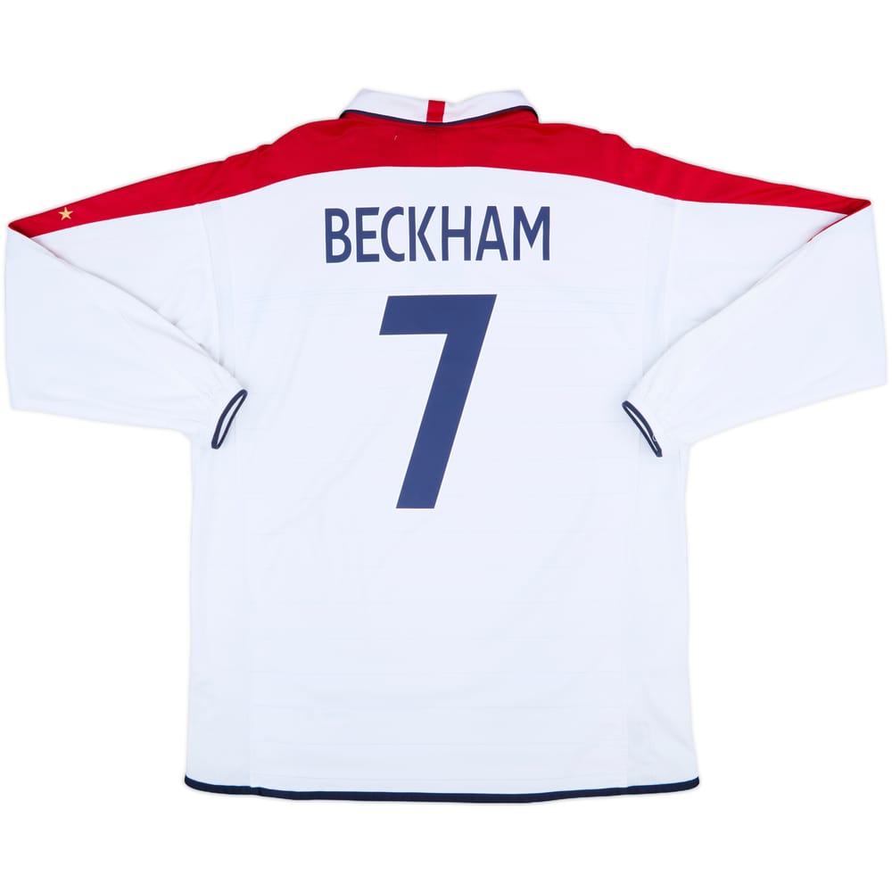 2003-05 England Home L/S Shirt Beckham #7 (XL)