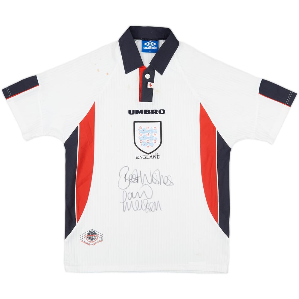 1997-99 England Signed Home Shirt - 4/10 - (M)
