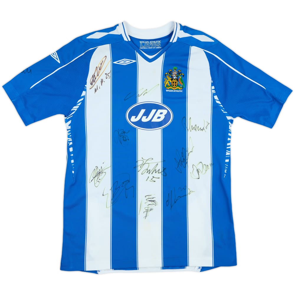  2007-08 Wigan Squad Signed Home Shirt - 6/10 - (XL.Boys)