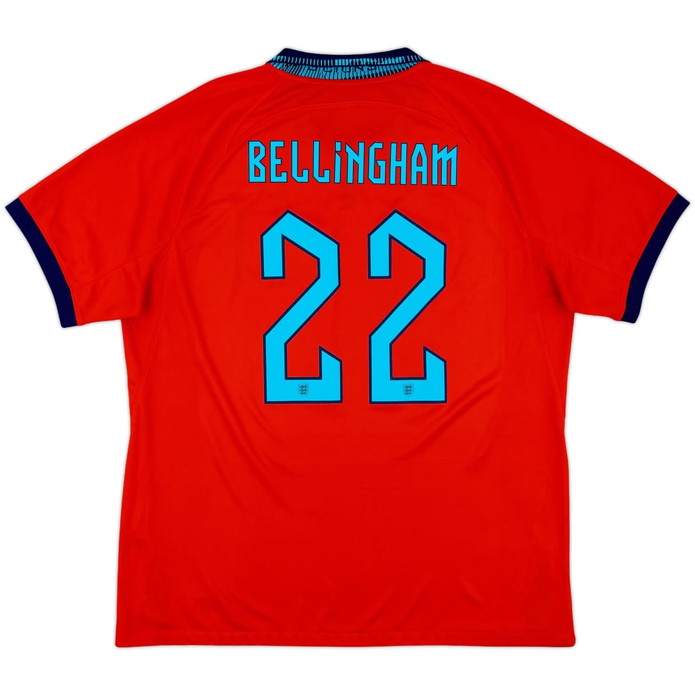 2022-23 England Away Shirt Bellingham #22 - 9/10 - (XL)