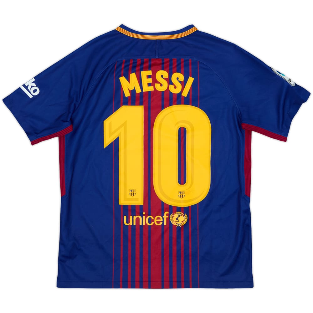 2017-18 Barcelona Home Shirt Messi #10 - 8/10 - (XL.Boys)