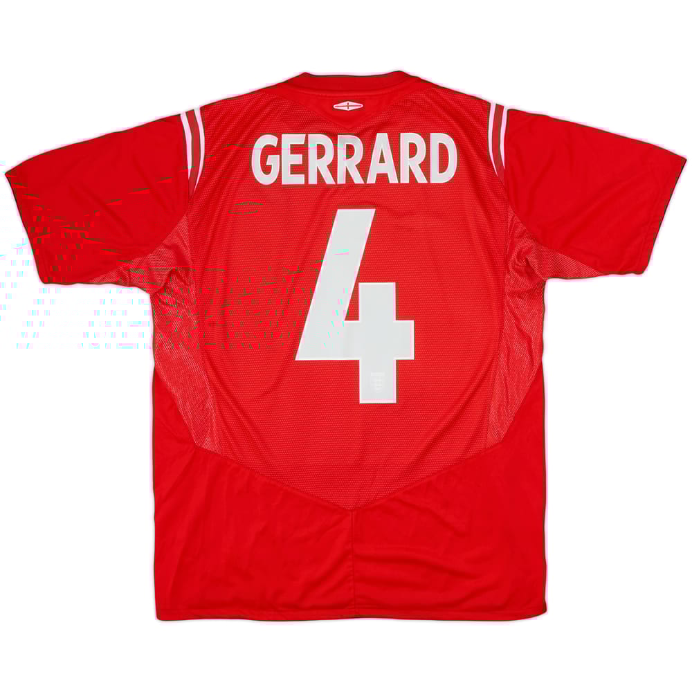 2004-06 England Away Shirt Gerrard #4 - 6/10 - (L)