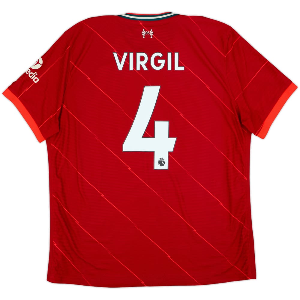2021-22 Liverpool Authentic Home Shirt Virgil #4 - 10/10 - (XL)