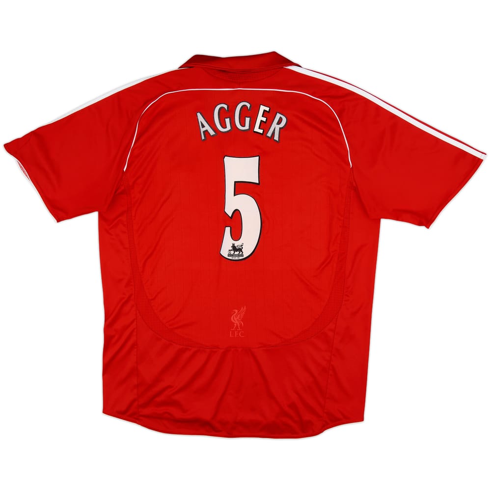 2006-08 Liverpool Home Shirt Agger #5 - 6/10 - (XL)