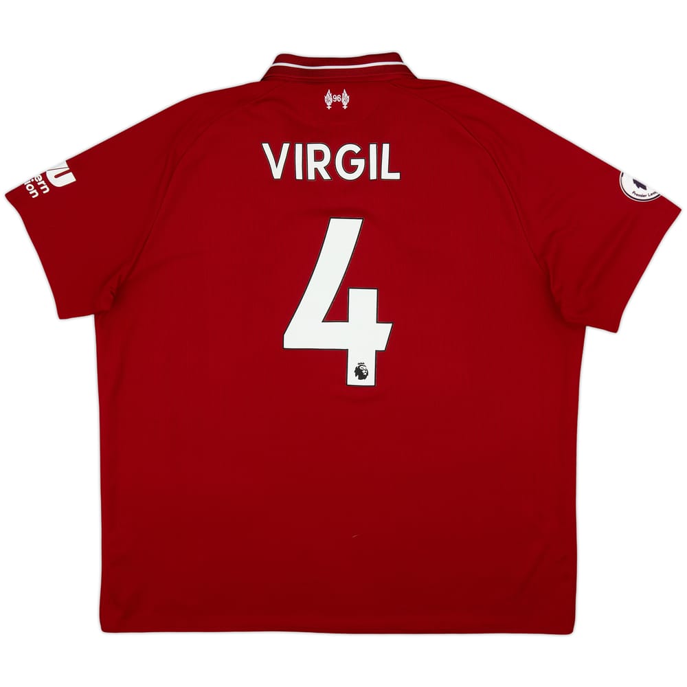 2018-19 Liverpool Home Shirt Virgil #4 - 6/10 - (XXL)