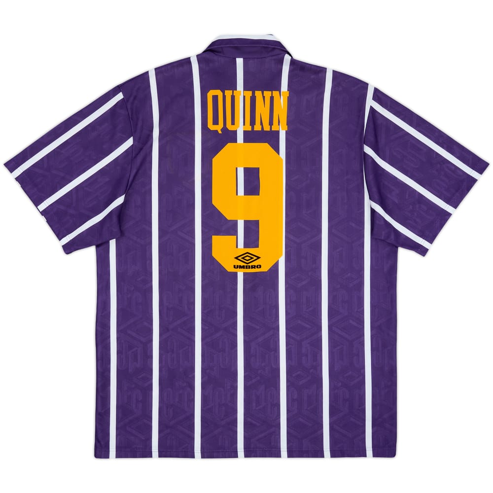 1993-94 Manchester City Away Shirt Quinn #9 - 9/10 - (XL)