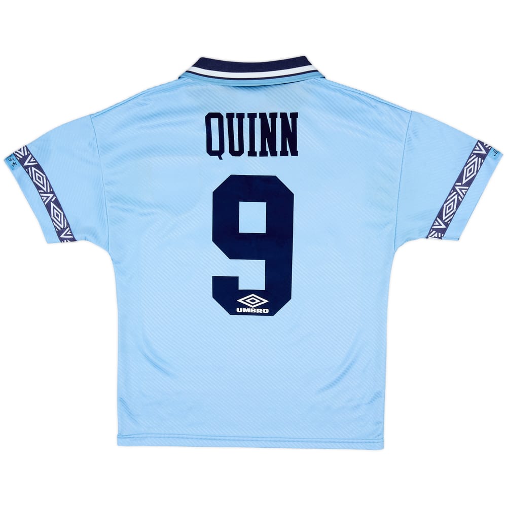 1993-95 Manchester City Home Shirt Quinn #9 - 9/10 - (S)