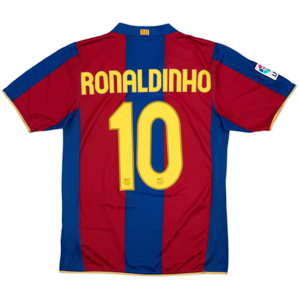 2007-08 Barcelona Home Shirt Ronaldinho #10 - 8/10 - (S)