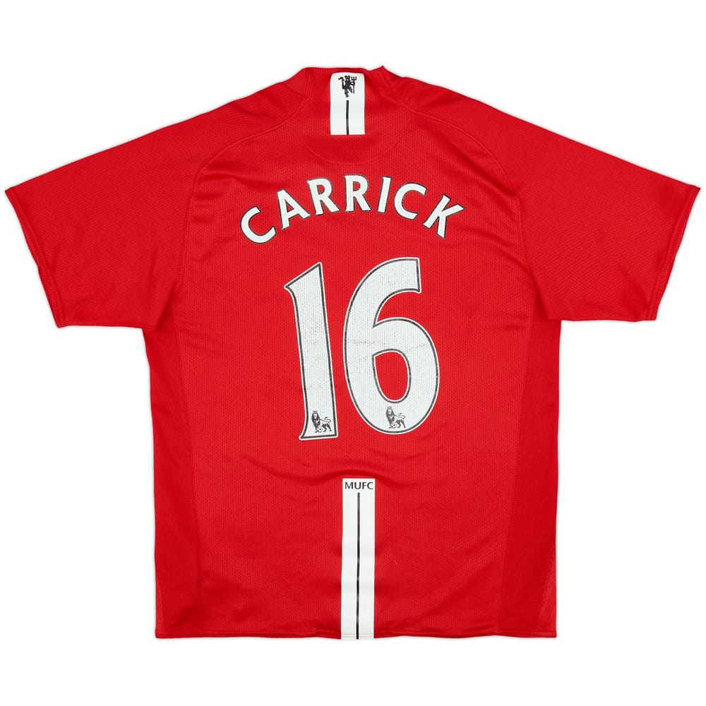 2007-09 Manchester United Home Shirt Carrick #16 - 6/10 - (M)