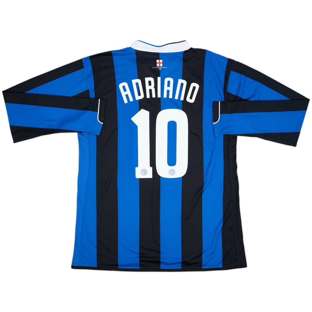 Camiseta de local versión jugador L/S del Inter Milan 2006-07 Adriano #10 - 8/10 - (XXL)