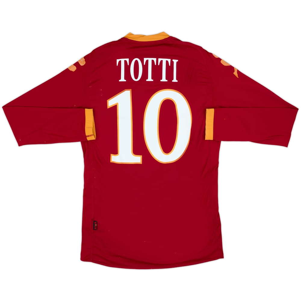 2010-11 Roma Home L/S Shirt Totti #10 - 5/10 - (L)