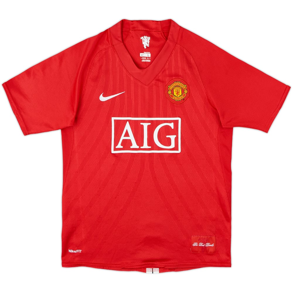 2007-09 Manchester United Home Shirt - 8/10 - (L.Boys)