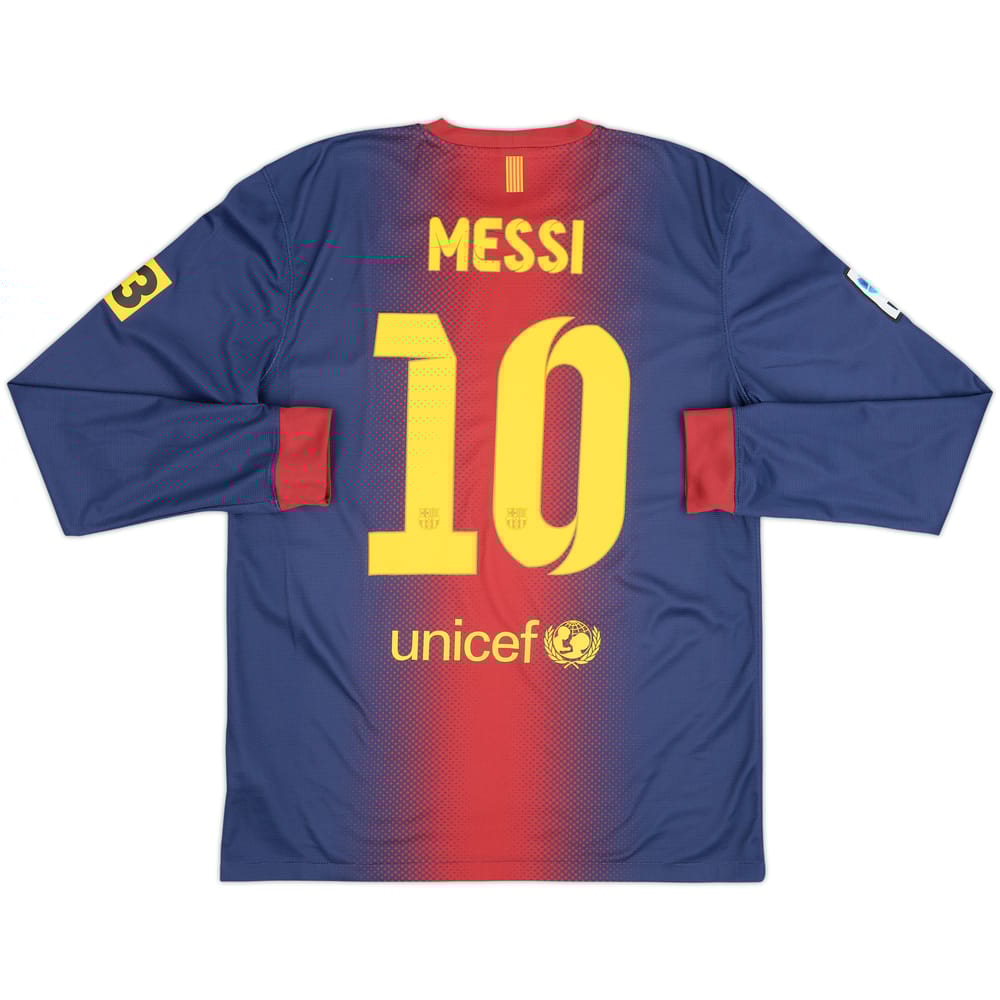 2012-13 Barcelona Local Camiseta Manga Larga Messi #10 - 8/10 - (M)
