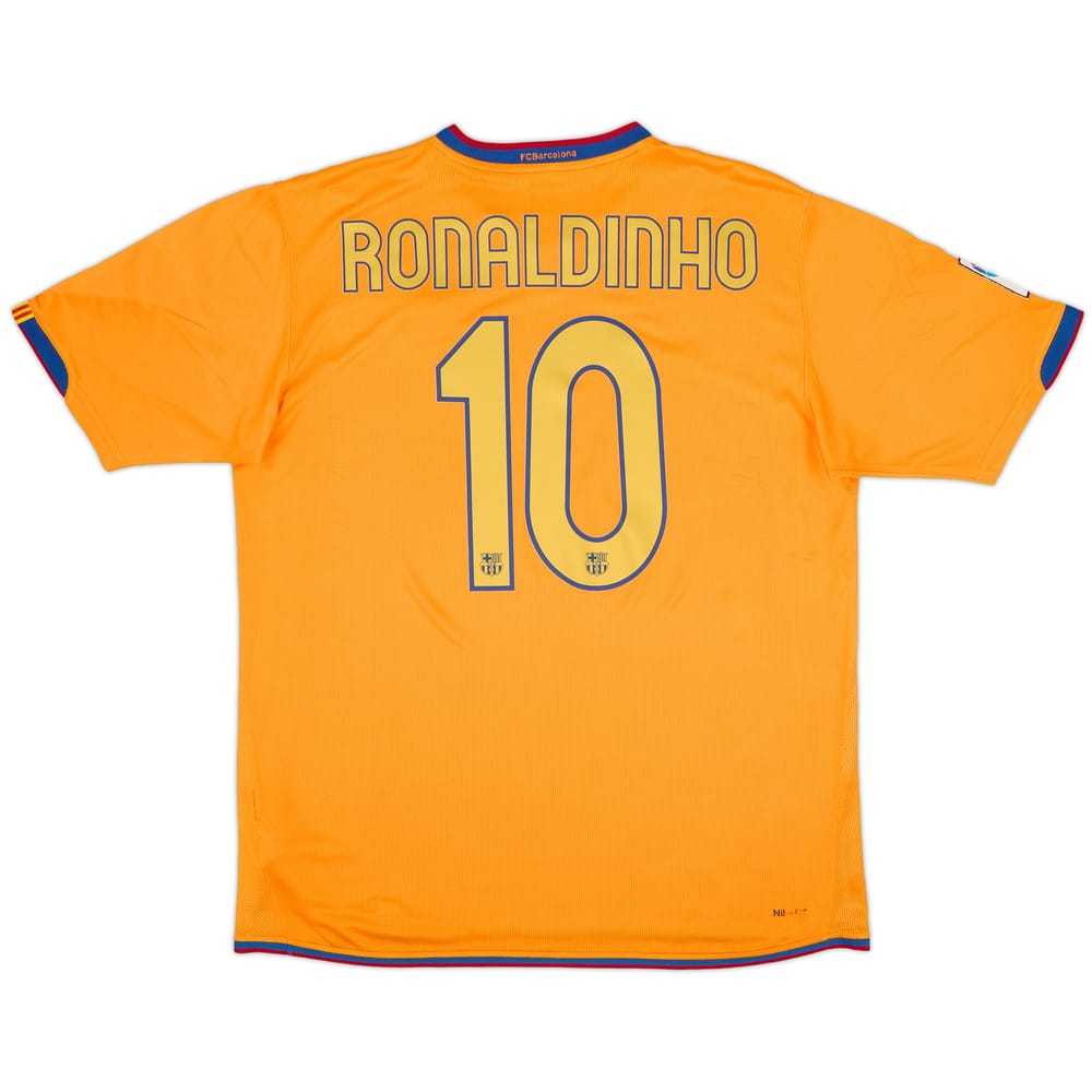 2006-08 Barcelona Away Shirt Ronaldinho #10 - 8/10 - (L)