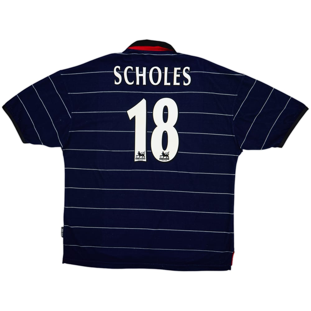 1999-00 Manchester United Away Shirt Scholes #18 - 8/10 - (XXL)