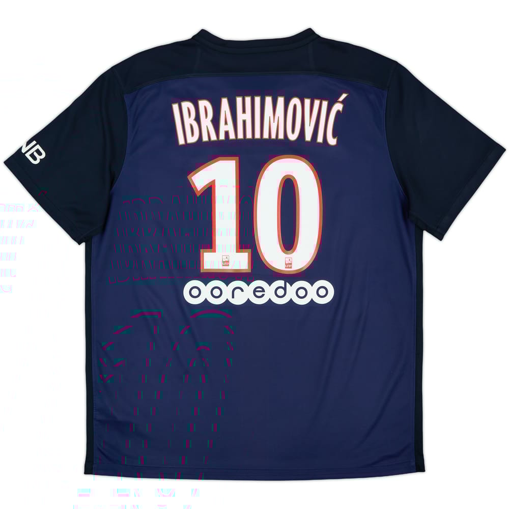 2015-16 Paris Saint-Germain Home Shirt Ibrahimovic #10 - 6/10 - (XL)