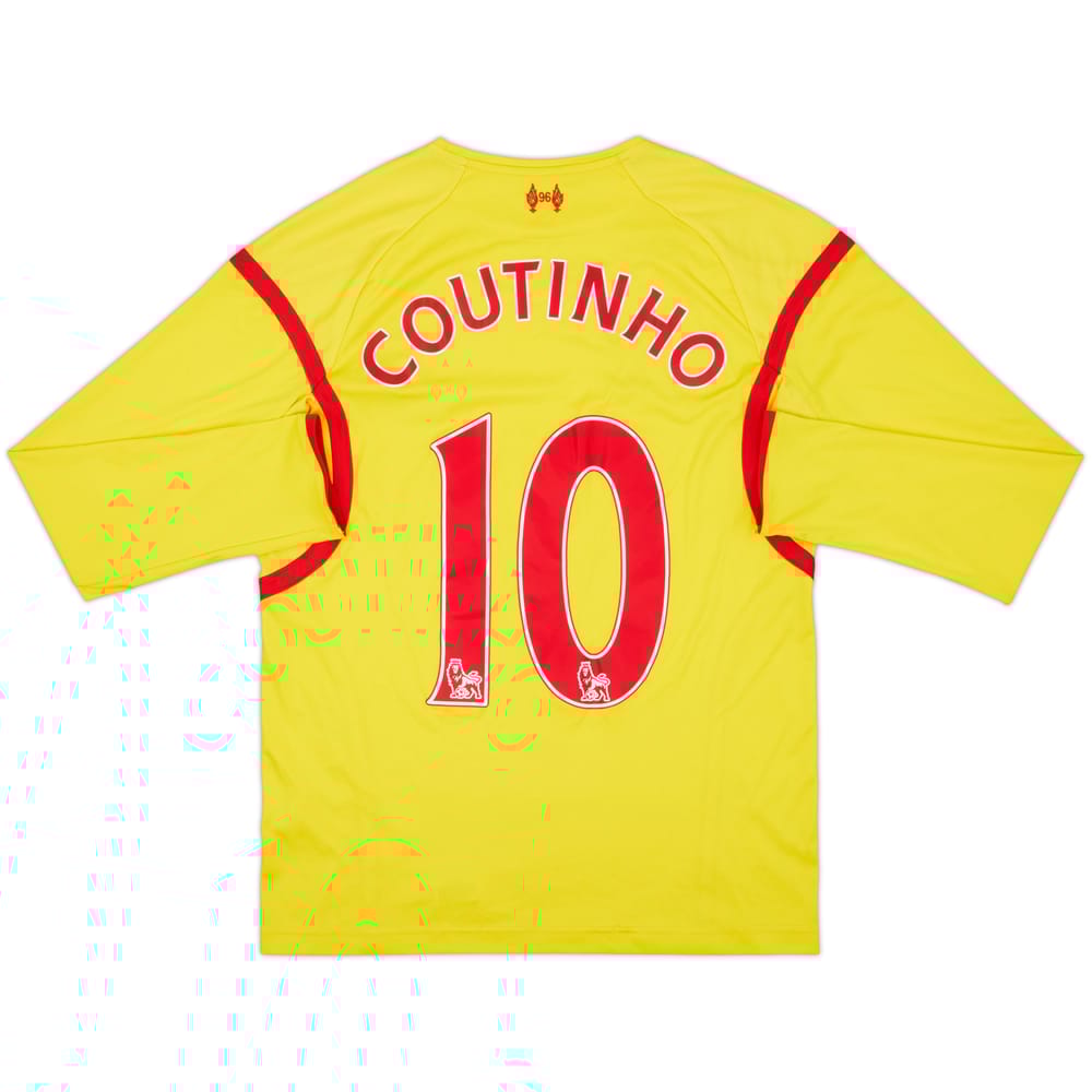 2014-15 Liverpool Away L/S Shirt Coutinho #10 - 6/10 - (S)