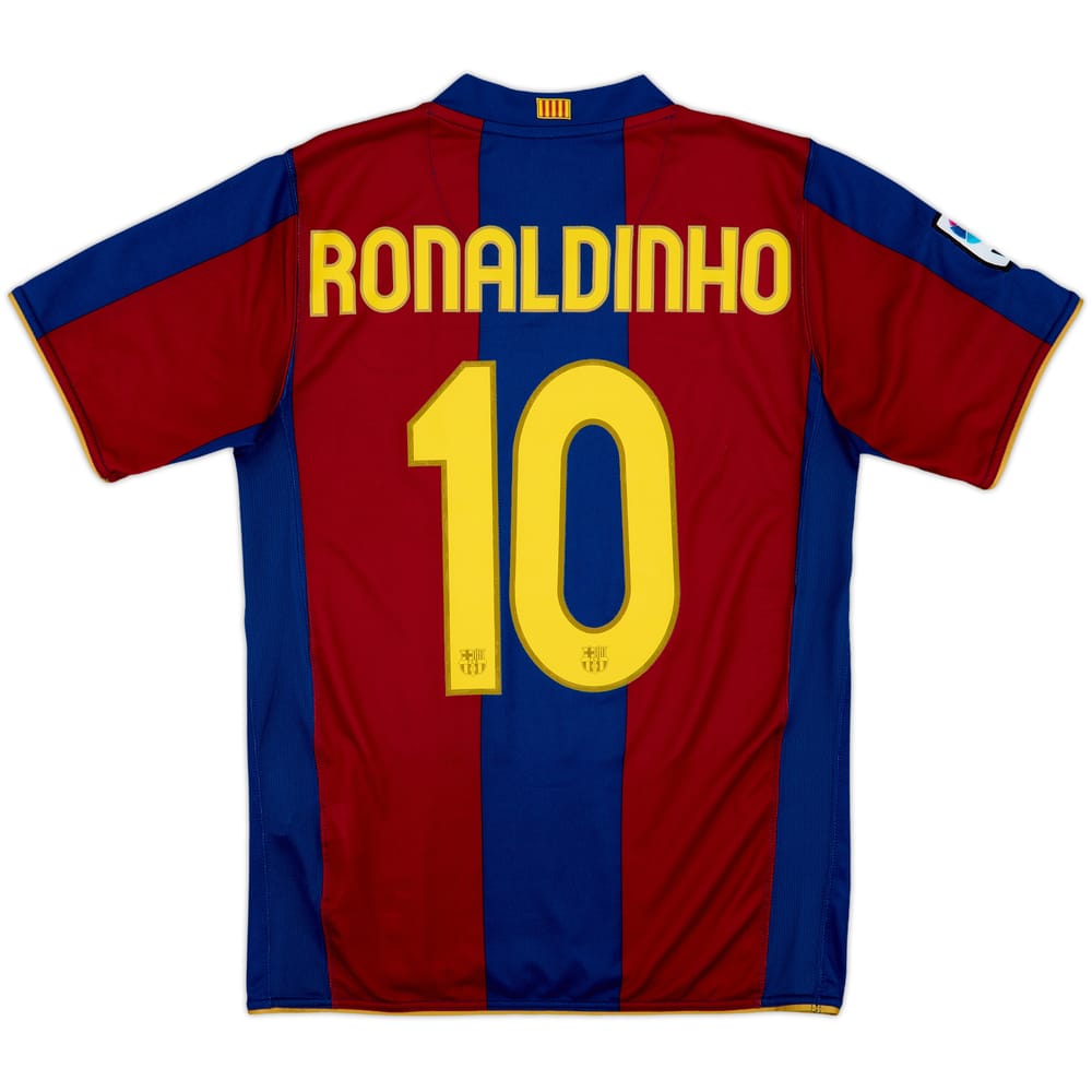 2007-08 Barcelona Home Shirt Ronaldinho #10 - 8/10 - (S)