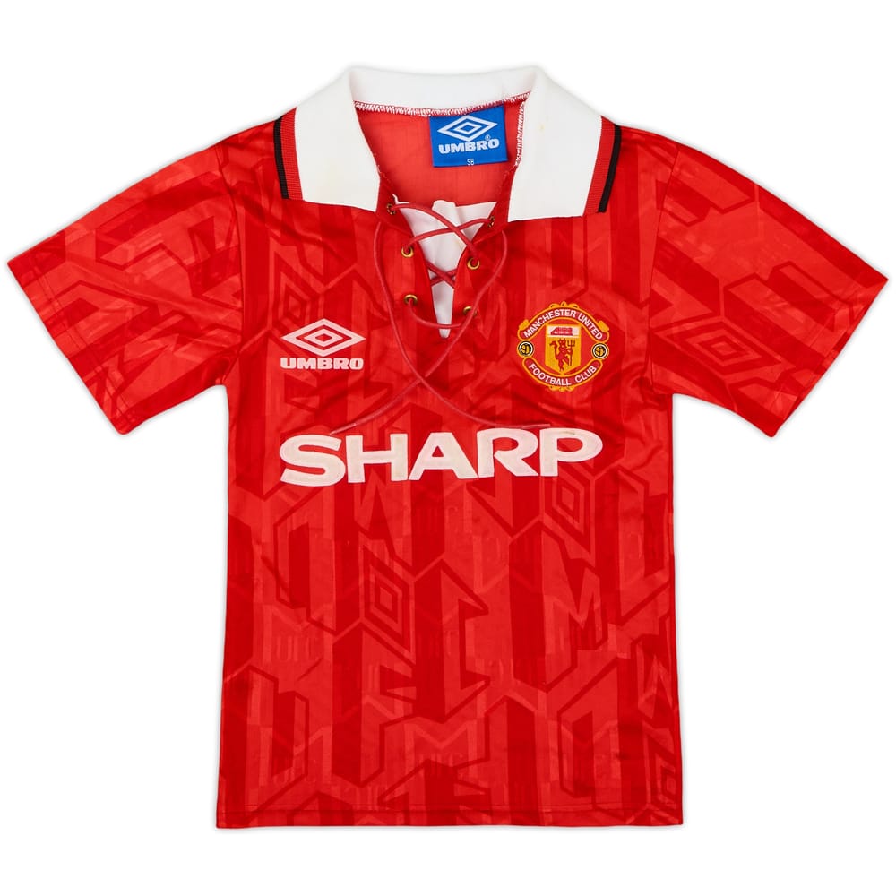 1992-94 Manchester United Home Shirt - 8/10 - (S.Boys)