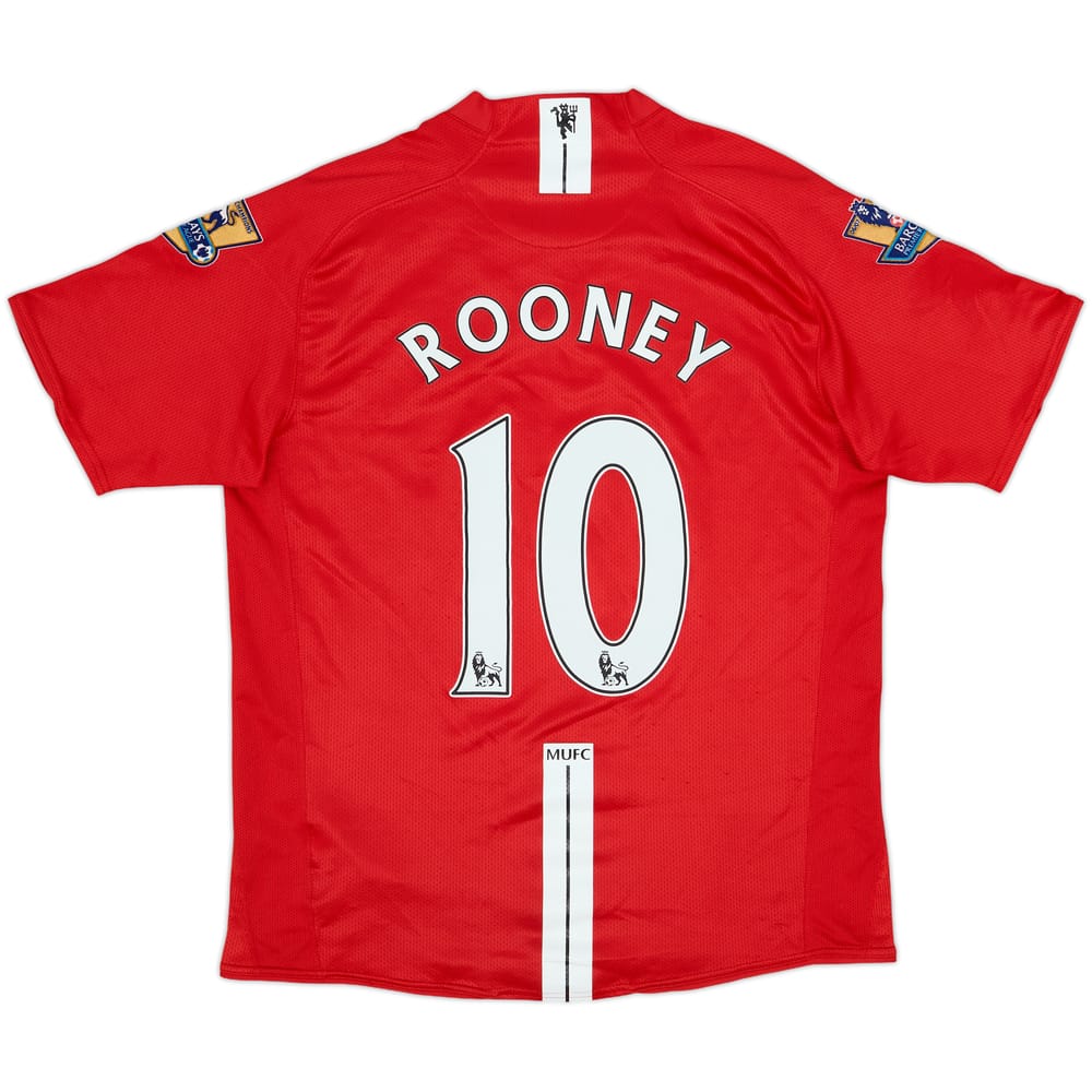 2007-09 Manchester United Home Shirt Rooney #10 - 8/10 - (M)