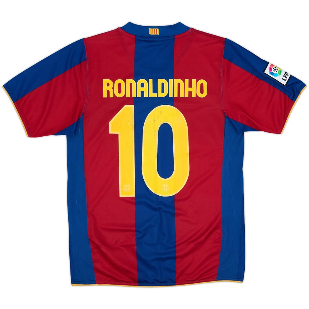 2007-08 Barcelona Home Shirt Ronaldinho #10 - 7/10 - (S)