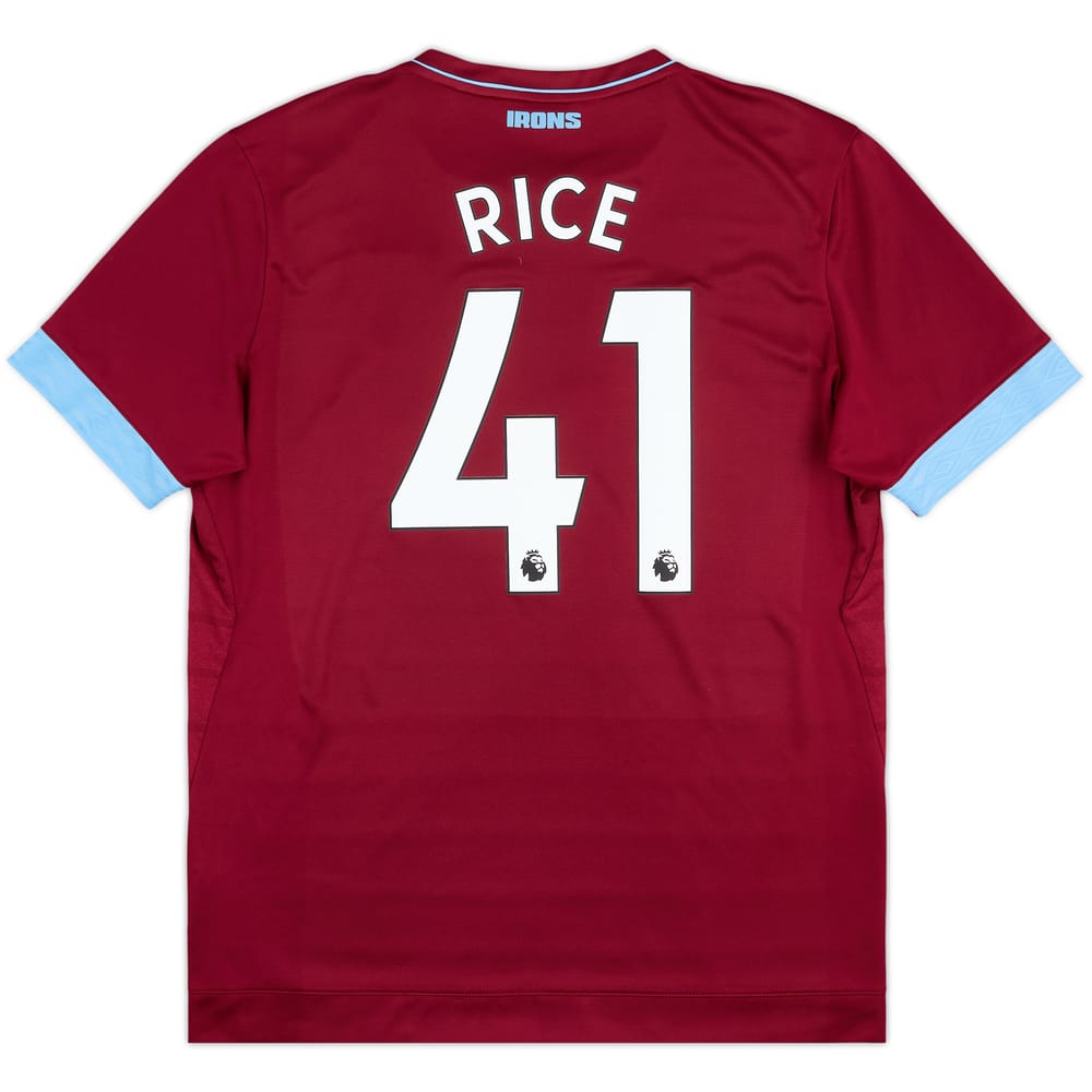 2018-19 West Ham Home Shirt Rice #41 - 9/10 - (L)