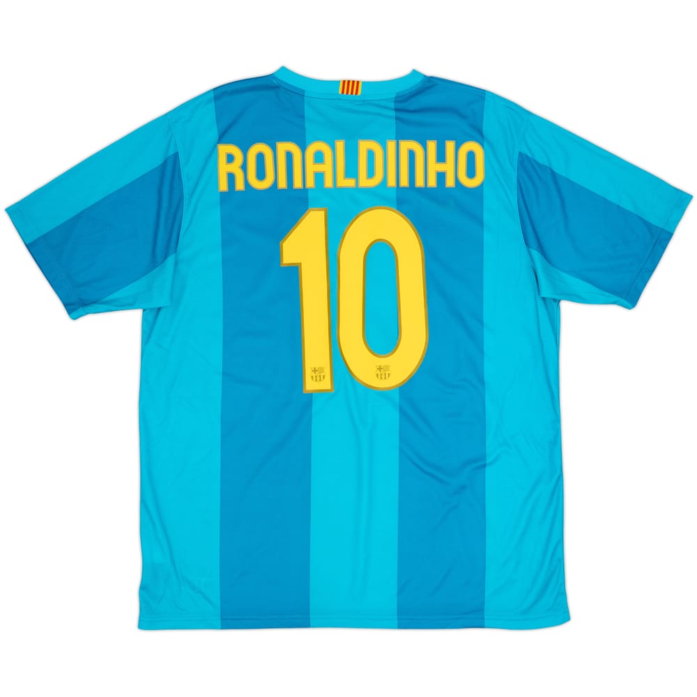 2007-09 Barcelona Basic Away Shirt Ronaldinho #10 - 9/10 - (XL)